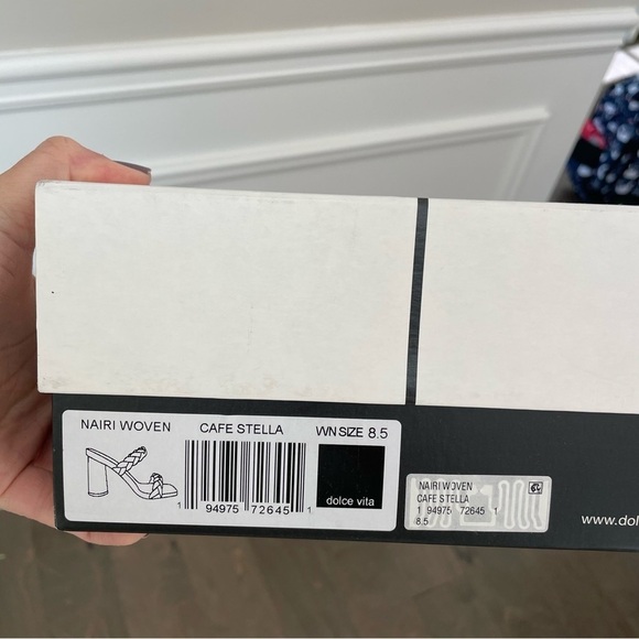 New Dolce Vita Nairi Braided Strappy Block Heel Sandal in Cafe Stella Neutral - Picture 4 of 8